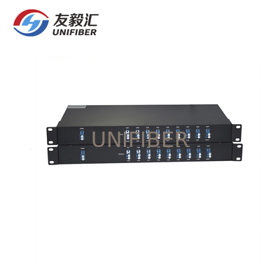 Low Loss 18 Channels CWDM Mux Demux 1U 19 Inch Rack Mount Chassis LC/UPC