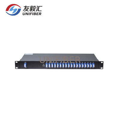 Low Loss 18 Channels CWDM Mux Demux 1U 19 Inch Rack Mount Chassis LC/UPC