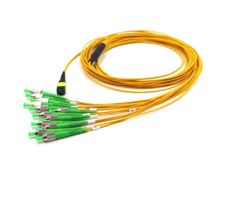 OFNR 12F MPO MTP Patch Cord FC APC Breakout Trunk Cable For Data Center