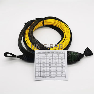 12 fibras personalizadas OS2 Single Mode SC/UPC-SC/APC Cable de ruptura pré-terminado multi-fibra interior com olhos de puxagem